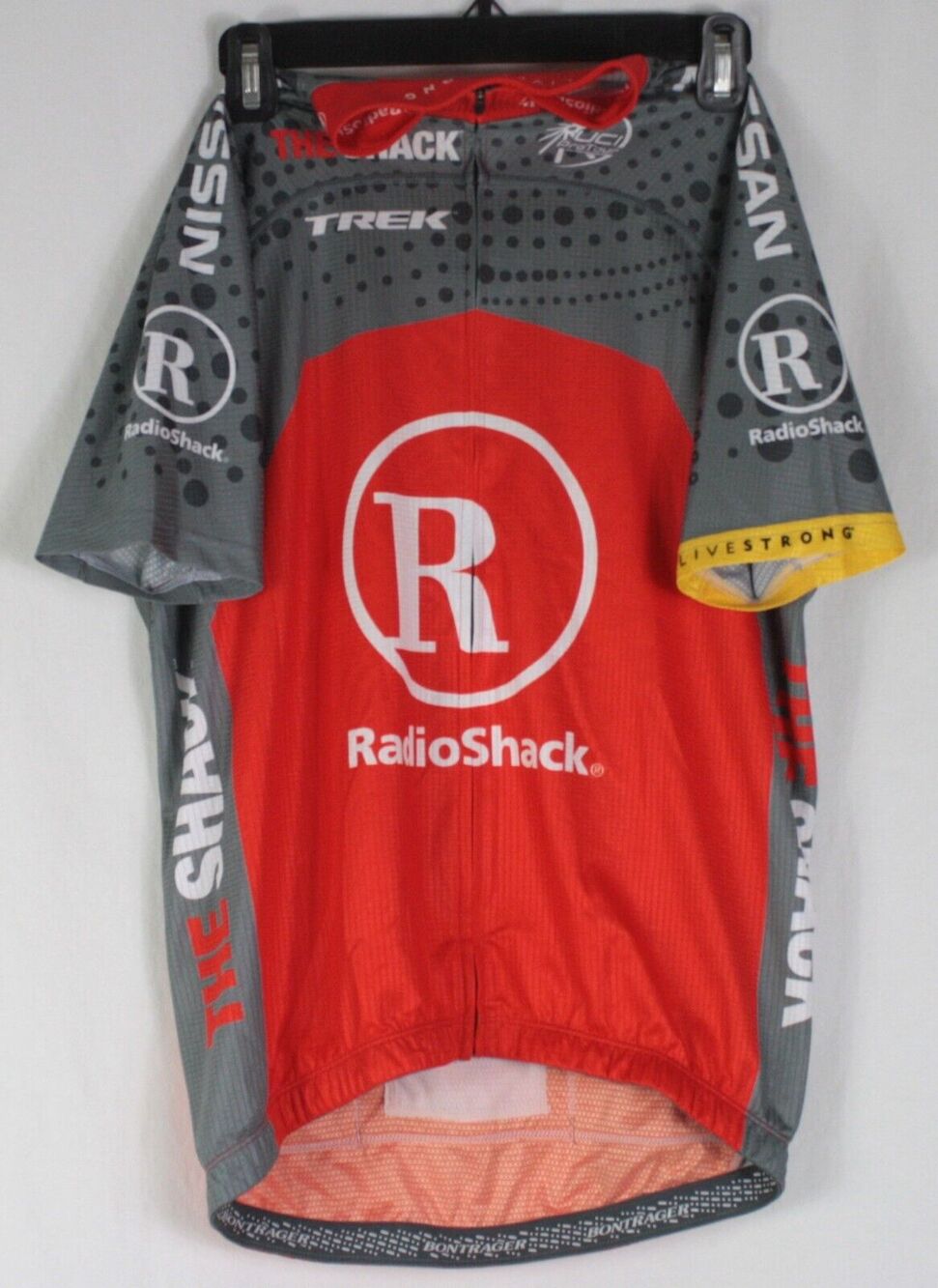 Vintage Y2K BONTRAGER Livestrong Trek Cycling Jersey Mens M Red Bike